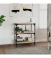 vidaXL Book Cabinet Sonoma Oak 60x33x70.5 cm Engineered Wood and Steel