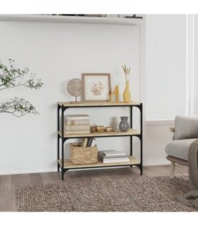 vidaXL Book Cabinet Sonoma Oak 80x33x70.5 cm Engineered Wood and Steel