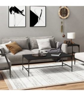 vidaXL Coffee Table Black 100x50x35 cm Engineered Wood — Size: 100 x 50 x 35 cm