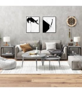 vidaXL Side Tables 2 pcs Grey Sonoma 40x40x40 cm Engineered Wood — Size: 40 x 40 x 40 cm