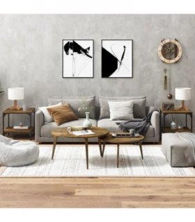 vidaXL Side Tables 2 pcs Smoked Oak 40x40x40 cm Engineered Wood — Size: 40 x 40 x 40 cm