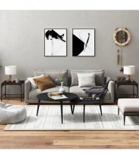 vidaXL Side Tables 2 pcs Black 40x40x35 cm Engineered Wood — Size: 40 x 40 x 35 cm