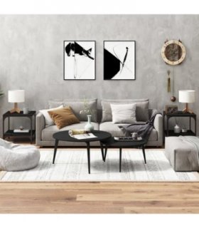 vidaXL Side Tables 2 pcs Black 40x40x40 cm Engineered Wood — Size: 40 x 40 x 40 cm