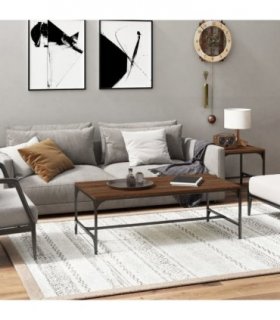 vidaXL Coffee Table Brown Oak 100x50x35 cm Engineered Wood — Size: 100 x 50 x 35 cm