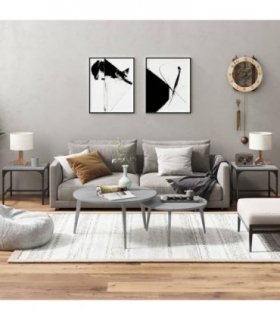 vidaXL Side Tables 2 pcs Grey Sonoma 40x40x35 cm Engineered Wood — Size: 40 x 40 x 35 cm