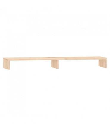 vidaXL Monitor Stand 100x27x10 cm Solid Wood Pine — Colour: natural, Size: 100 x 27 x 10 cm