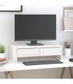 vidaXL Monitor Stand White 50x27x15 cm Solid Wood Pine — Size: 50 x 27 x 15 cm