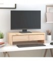 vidaXL Monitor Stand 50x27x15 cm Solid Wood Pine — Colour: natural, Size: 50 x 27 x 15 cm
