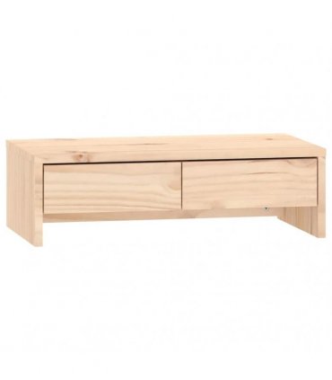 vidaXL Monitor Stand 50x27x15 cm Solid Wood Pine — Colour: natural, Size: 50 x 27 x 15 cm