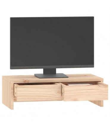 vidaXL Monitor Stand 50x27x15 cm Solid Wood Pine — Colour: natural, Size: 50 x 27 x 15 cm