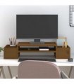 vidaXL Monitor Stand Honey Brown 70x27.5x15 cm Solid Wood Pine — Size: 70 x 27.5 x 15 cm