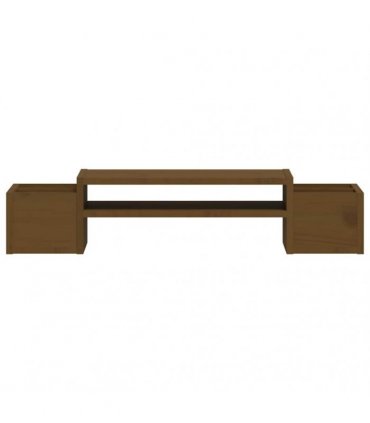 vidaXL Monitor Stand Honey Brown 70x27.5x15 cm Solid Wood Pine — Size: 70 x 27.5 x 15 cm