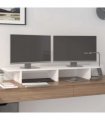 vidaXL Monitor Stand White 100x27x15 cm Solid Wood Pine — Size: 100 x 27 x 15 cm — V0672036110