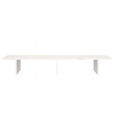 vidaXL Monitor Stand White 100x27x15 cm Solid Wood Pine — Size: 100 x 27 x 15 cm — V0672036110