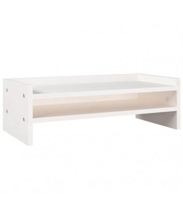 vidaXL Monitor Stand White 50x24x16 cm Solid Wood Pine — Size: 50 x 24 x 16 cm