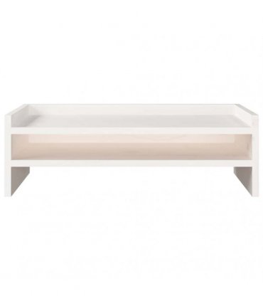 vidaXL Monitor Stand White 50x24x16 cm Solid Wood Pine — Size: 50 x 24 x 16 cm