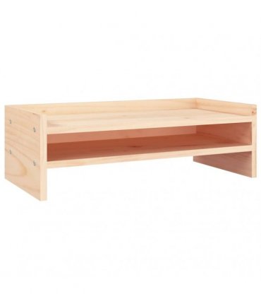 vidaXL Monitor Stand 50x24x16 cm Solid Wood Pine — Colour: natural, Size: 50 x 24 x 16 cm
