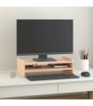 vidaXL Monitor Stand 50x27x15 cm Solid Wood Pine — Colour: natural, Size: 50 x 27 x 15 cm — V0672036129