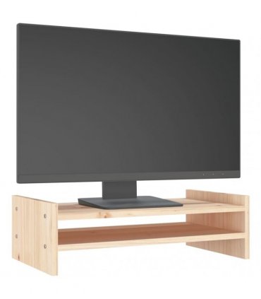 vidaXL Monitor Stand 50x27x15 cm Solid Wood Pine — Colour: natural, Size: 50 x 27 x 15 cm — V0672036129