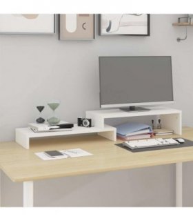 vidaXL Monitor Stand White (52-101)x22x14 cm Solid Wood Pine