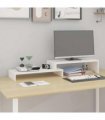 vidaXL Monitor Stand White (52-101)x22x14 cm Solid Wood Pine
