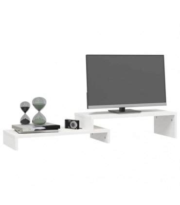 vidaXL Monitor Stand White (52-101)x22x14 cm Solid Wood Pine