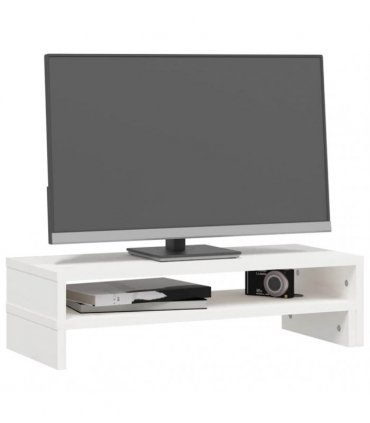 vidaXL Monitor Stand White (52-101)x22x14 cm Solid Wood Pine