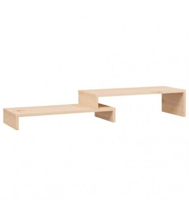 vidaXL Monitor Stand (52-101)x22x14 cm Solid Wood Pine — Colour: natural