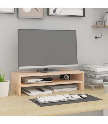 vidaXL Monitor Stand (52-101)x22x14 cm Solid Wood Pine — Colour: natural