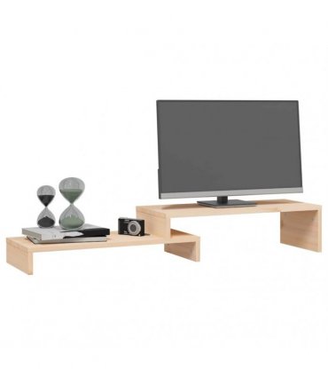 vidaXL Monitor Stand (52-101)x22x14 cm Solid Wood Pine — Colour: natural