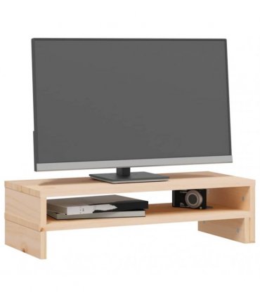 vidaXL Monitor Stand (52-101)x22x14 cm Solid Wood Pine — Colour: natural