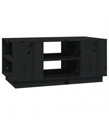 vidaXL Coffee Table Black 90x49x40.5 cm Solid Wood Pine