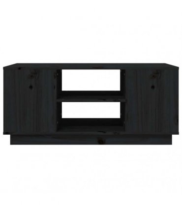 vidaXL Coffee Table Black 90x49x40.5 cm Solid Wood Pine