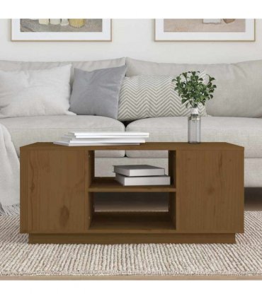 vidaXL Coffee Table Honey Brown 90x49x40.5 cm Solid Wood Pine