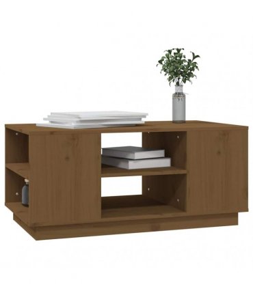 vidaXL Coffee Table Honey Brown 90x49x40.5 cm Solid Wood Pine