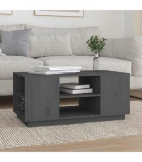 vidaXL Coffee Table Grey 90x49x40.5 cm Solid Wood Pine