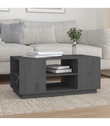 vidaXL Coffee Table Grey 90x49x40.5 cm Solid Wood Pine