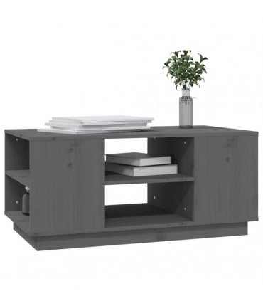vidaXL Coffee Table Grey 90x49x40.5 cm Solid Wood Pine