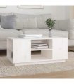 vidaXL Coffee Table White 90x49x40.5 cm Solid Wood Pine