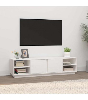 vidaXL TV Cabinet White 156x40x40 cm Solid Wood Pine