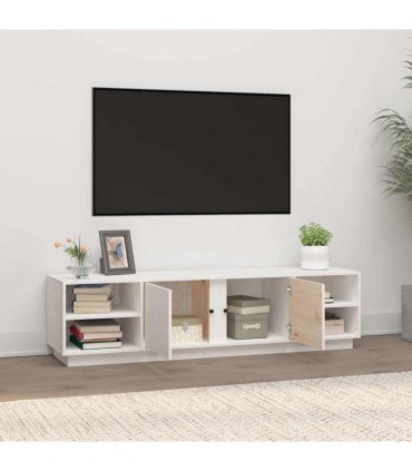vidaXL TV Cabinet White 156x40x40 cm Solid Wood Pine