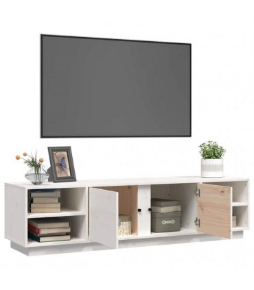 vidaXL TV Cabinet White 156x40x40 cm Solid Wood Pine