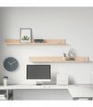 vidaXL Wall Shelves 2 pcs 110x11x9 cm Solid Wood Pine — Colour: natural, Size: 110 x 11 x 9 cm