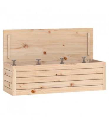 vidaXL Storage Box 109x36.5x33 cm Solid Wood Pine — Colour: Natural