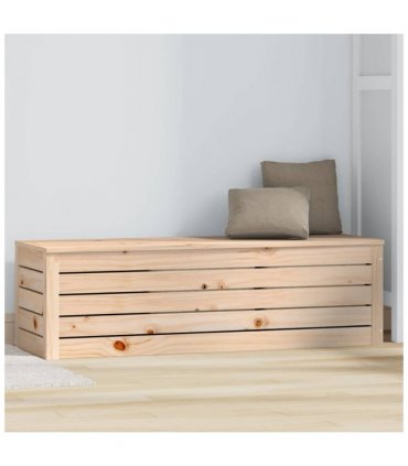 vidaXL Storage Box 109x36.5x33 cm Solid Wood Pine — Colour: Natural