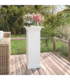 vidaXL Flower Stand White 40x40x90 cm Solid Wood Pine — Size: 40 x 40 x 90 cm