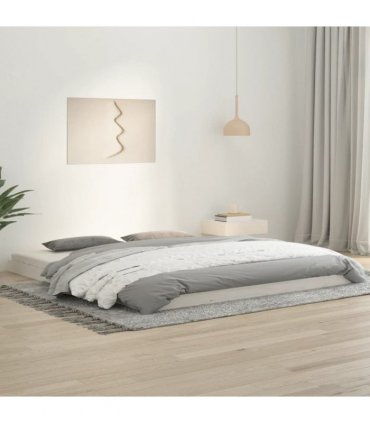 vidaXL Bed Frame without Mattress White 180x200 cm Super King Solid Wood Pine — Size: 180 x 200 cm — V0672036349