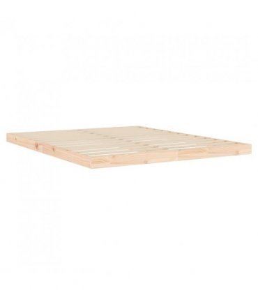 vidaXL Bed Frame | Natural pine | Solid pine wood and plywood | Standard Double — Size: 160 x 200 cm