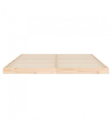 vidaXL Bed Frame | Natural pine | Solid pine wood and plywood | Standard Double — Size: 160 x 200 cm