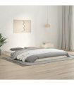 vidaXL Bed Frame | White | Solid Pine Wood, Plywood Slats | Double — Size: 160 x 200 cm